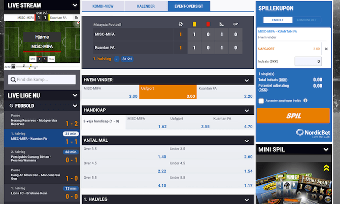 LiveBet hos NordicBet NordicBet Livebet