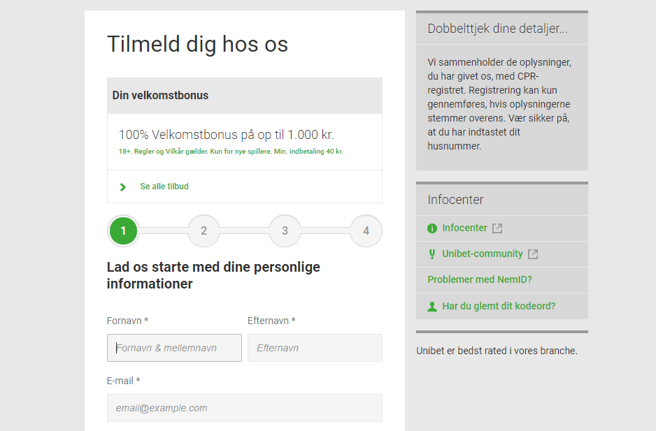 Unibet login