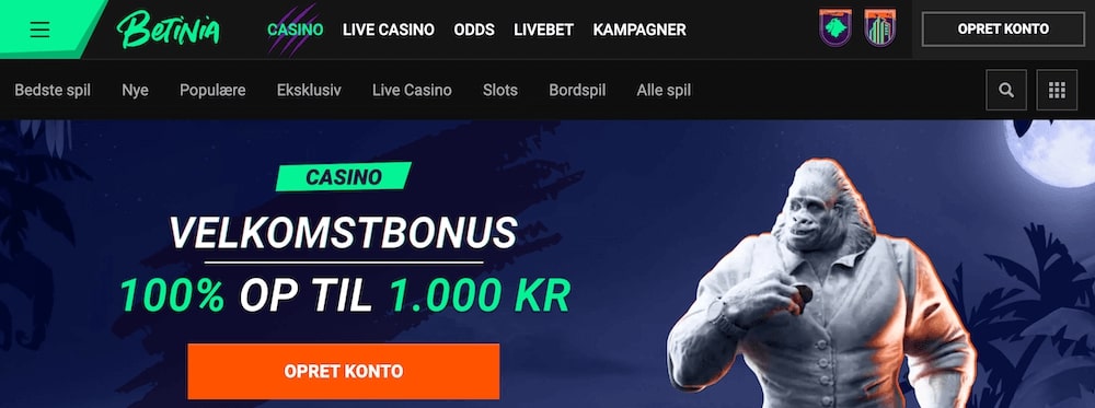 Betinia casino bonus