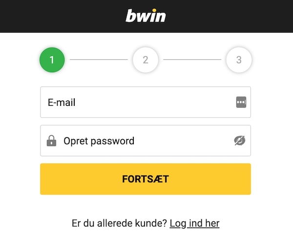 Opret konto hos Bwin