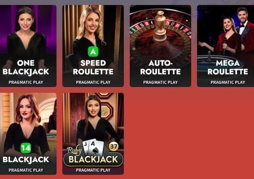 Spilleboden tilbyder også live casino